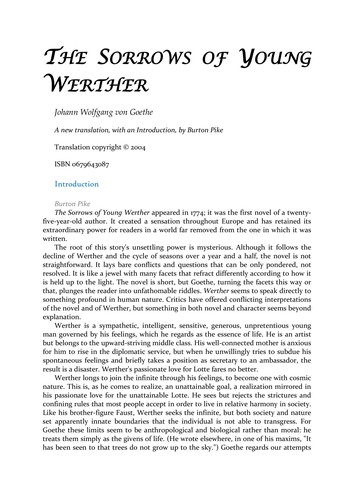 The Sorrows of Young Werther